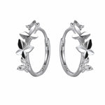Butterfly Vine 925 Sterling Silver Women's Close to the Ear Simple and Stylish Earrings