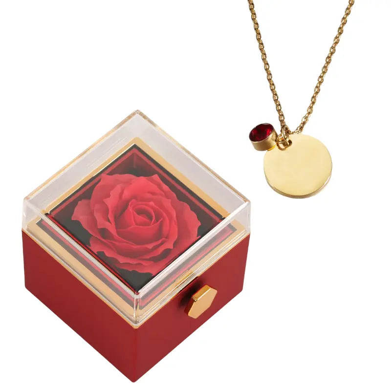 Coffret rose éternelle avec disque personnalisé