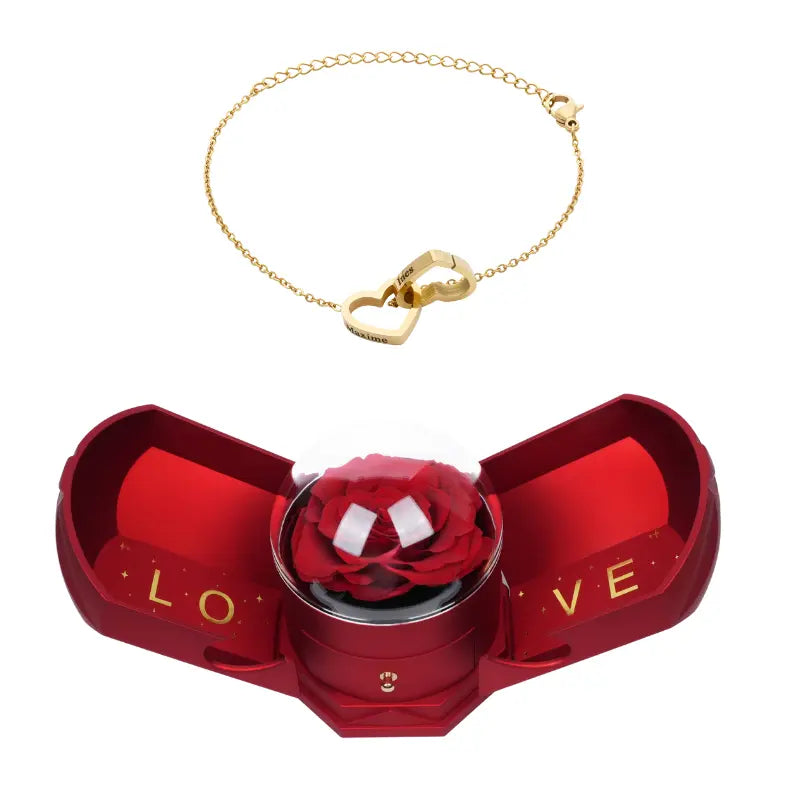 Coffret harmonie rose bracelet gravé