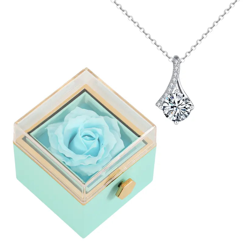 Coffret rose eternelle avec collier lucinda
