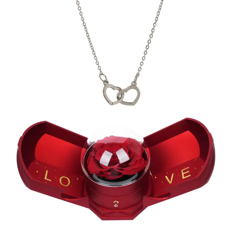 Coffret harmonie rose collier gravé
