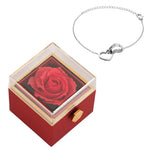 Coffret Rose Éternelle avec Bracelet Gravé