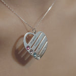 Collier coeur avec pierre de naissance