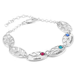 bracelet mother leaf gravures