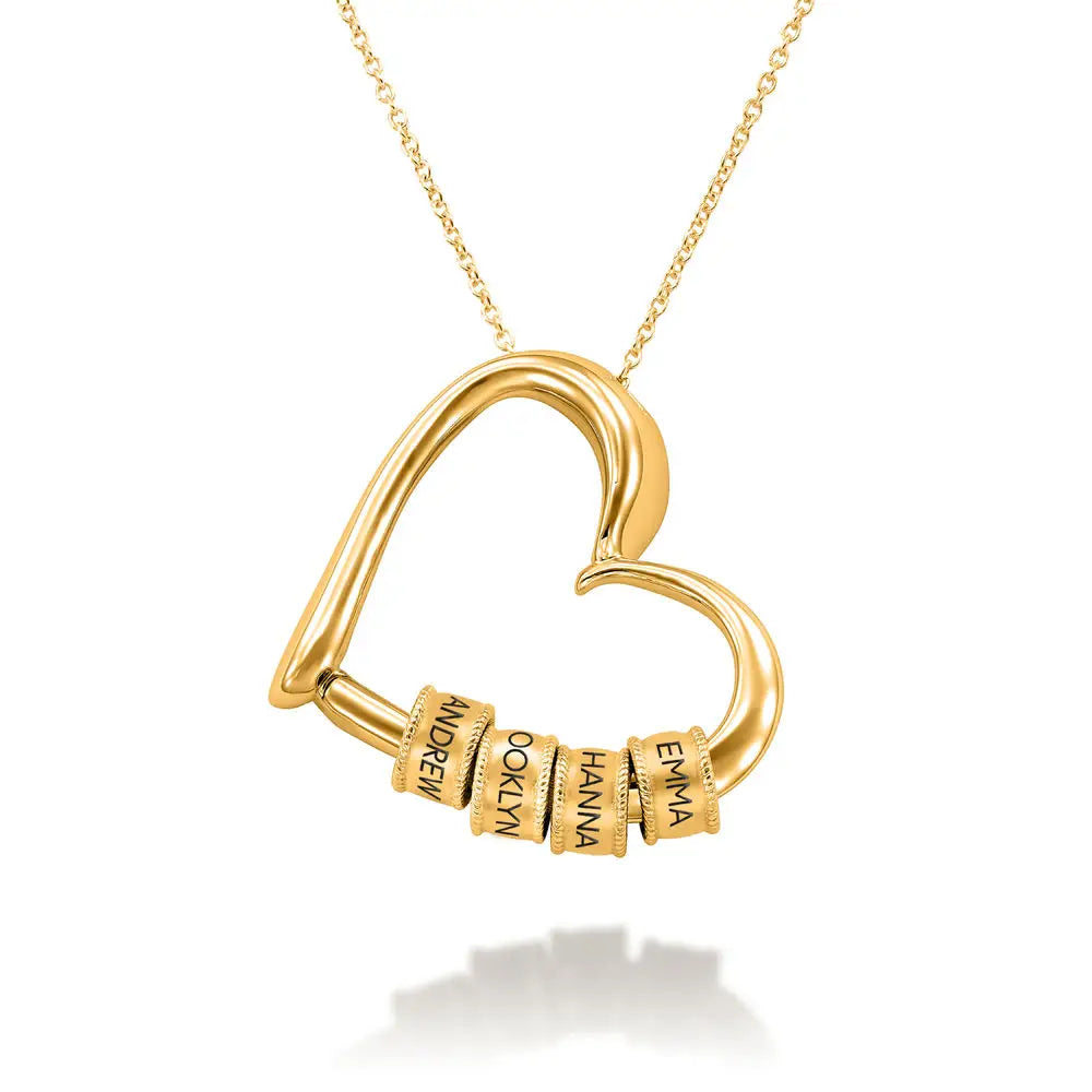 Collier coeur avec perles