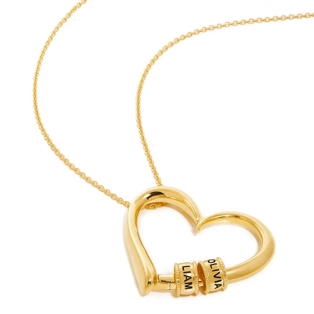 Collier coeur avec perles